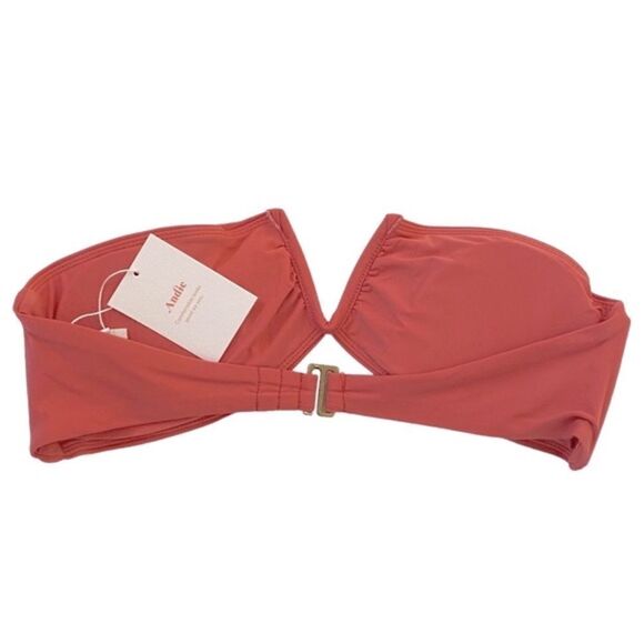 Andie Punch Pink Strapless Scala Bandeau Bikini Top Sz M NWT - Picture 3 of 13
